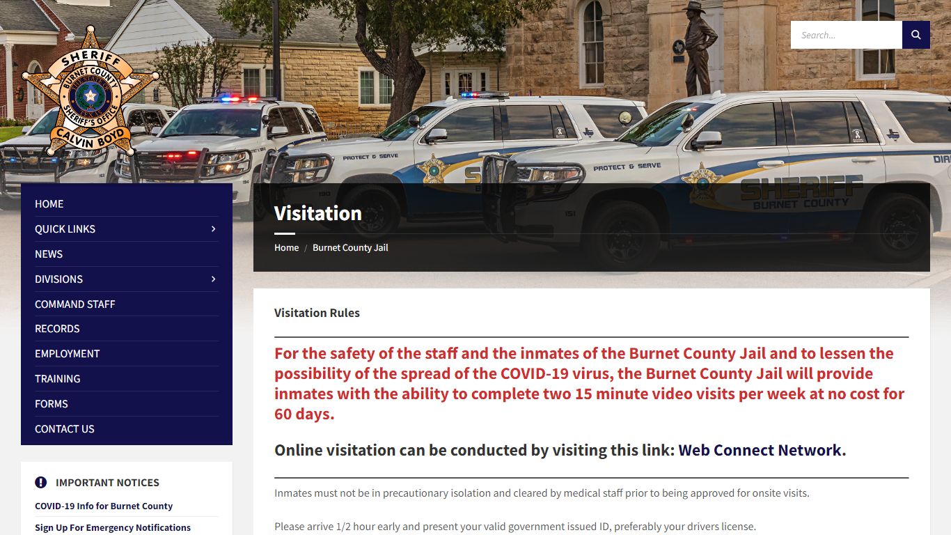 Visitation – Burnet County Sheriff's Office