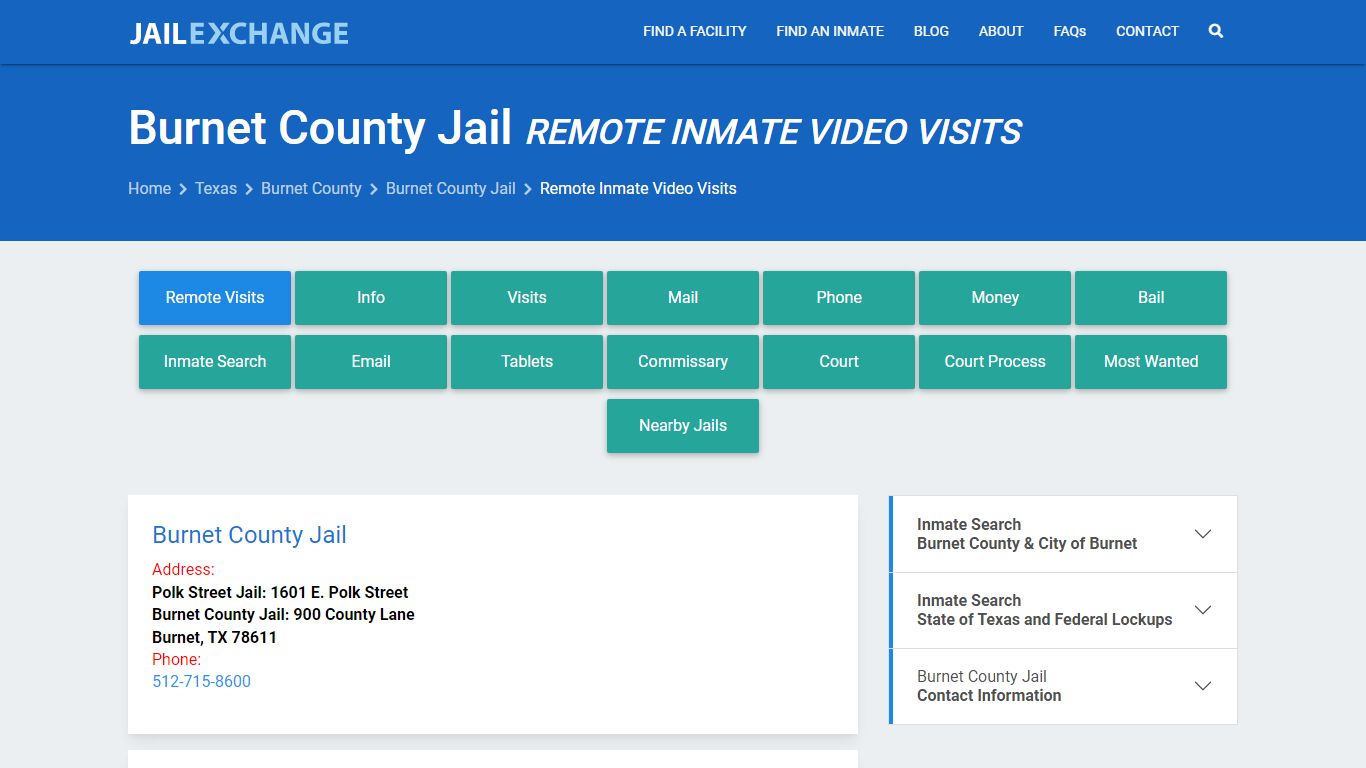 Video Visitation - Burnet County Jail, TX - Jail Exchange